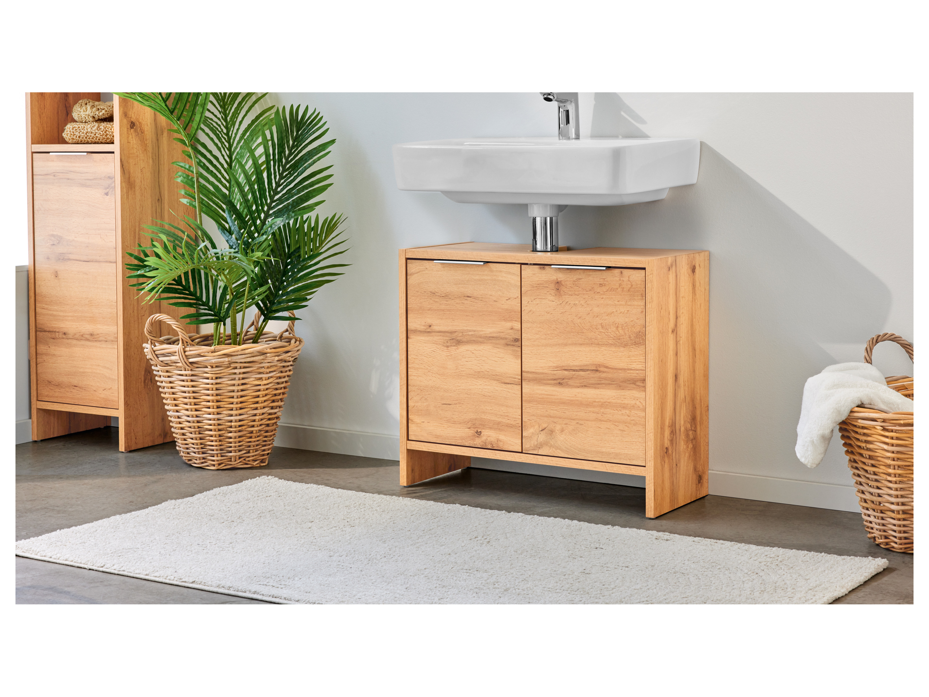 Thumbnail - LIVARNO home Waschbeckenunterschrank »Verona«, Wotan-Eiche-Nachbildung