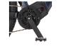 Kurbelgarnitur und Kette eines E-Bikes, mit sichtbarem Mittelmotor.