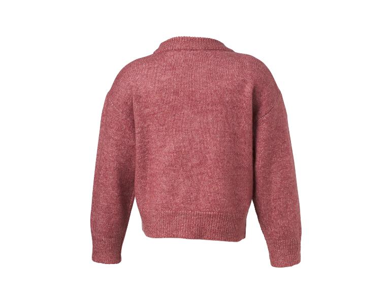 Roter Langarm-Strickpullover, Rückansicht