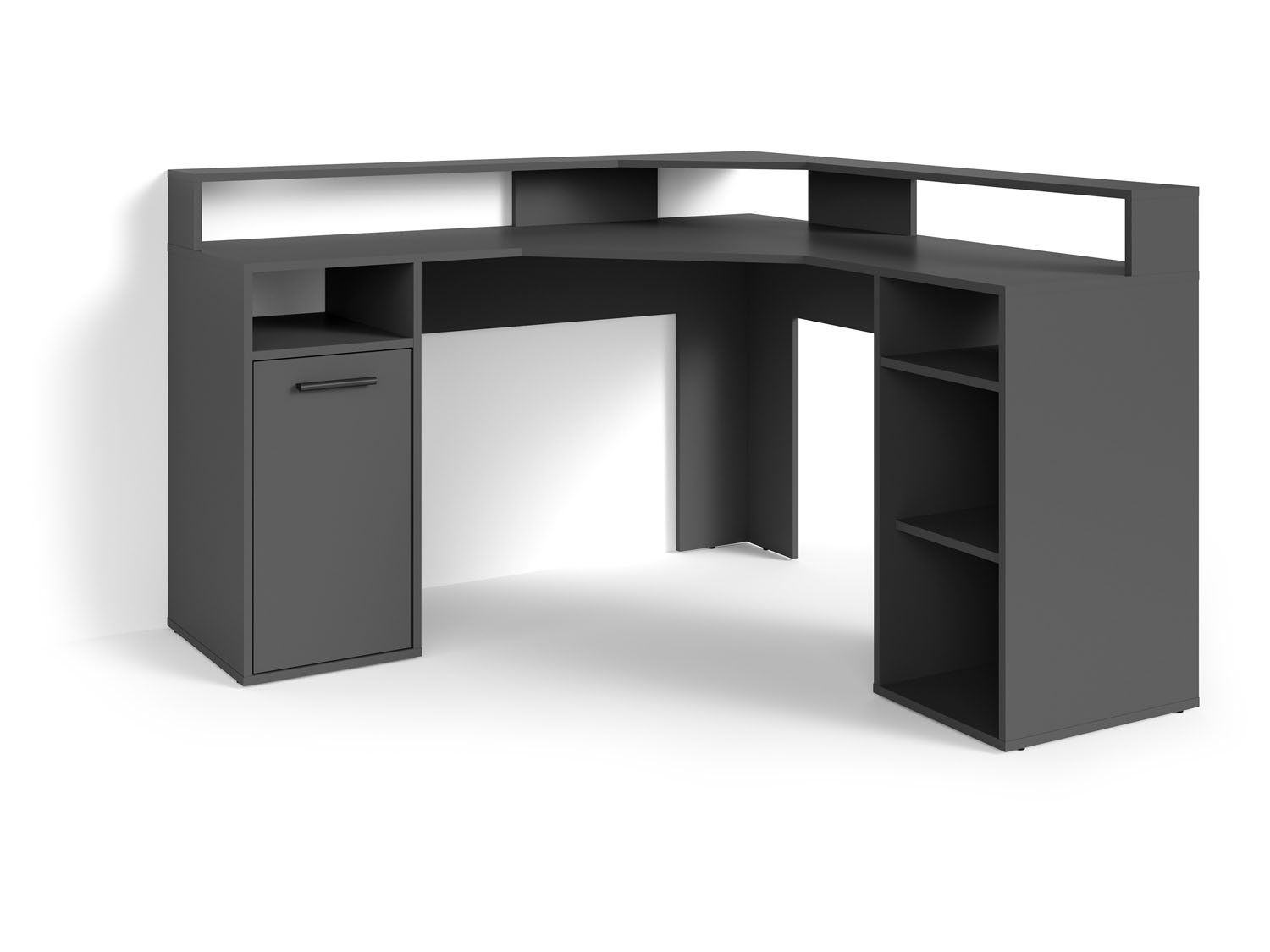 BYLIVING Gaming Schreibtisch Fox (Anthrazit) - Farbe: grau