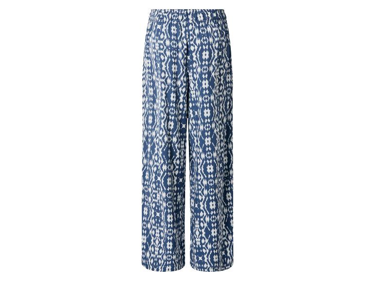 Gemusterte weite Damenhose mit Gummizug in der Taille