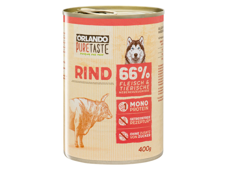 Gehe zu Vollbildansicht: ORLANDO Pure Taste Hundevollnahrung Rind, 12 x 400 g - Bild 2