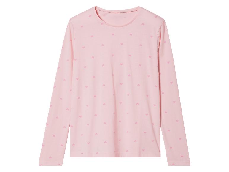 Ein rosafarbenes Langarmshirt mit kleinen Herzen.