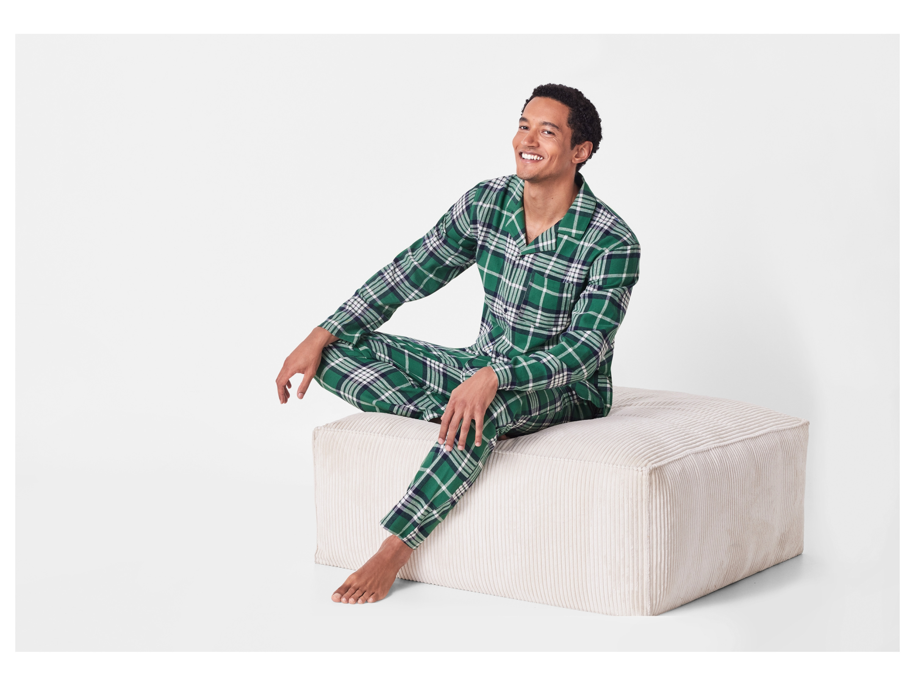 Thumbnail - esmara Men Herren Flanell-Pyjama (Grün, L (52/54))