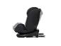 Schwarzer Kindersitz mit verstellbarer Rückenlehne und Sitzfläche, zeigt mehrere Positionen.