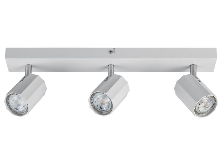 Dreiflammiger Deckenstrahler mit schwenkbaren Spots.