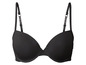 Ein schwarzer BH mit glatten Cups und verstellbaren Trägern.