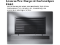 TV mit linearem Design und Metallic-Finish, das dem Raum Eleganz verleiht.
