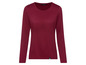 Ein dunkelrotes Langarmshirt mit Rundhalsausschnitt.