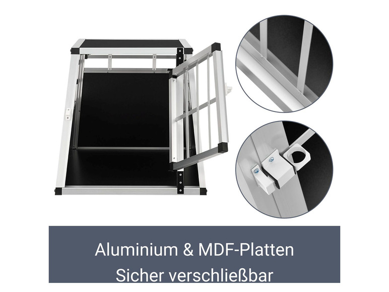 Gehe zu Vollbildansicht: Juskys Hundetransportbox für Pkws, aus Aluminium - Bild 9