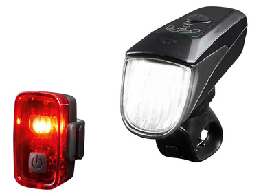 CRIVIT - LED Fahrradleuchtenset 70/30/15 Lux  