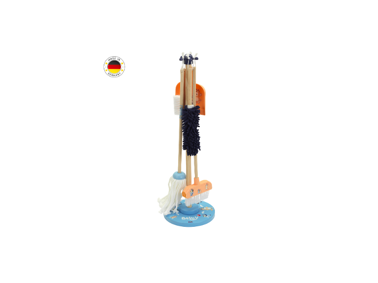 KLEIN Bluey Kinder-Reinigungset mit Holzstielen und Ständer.