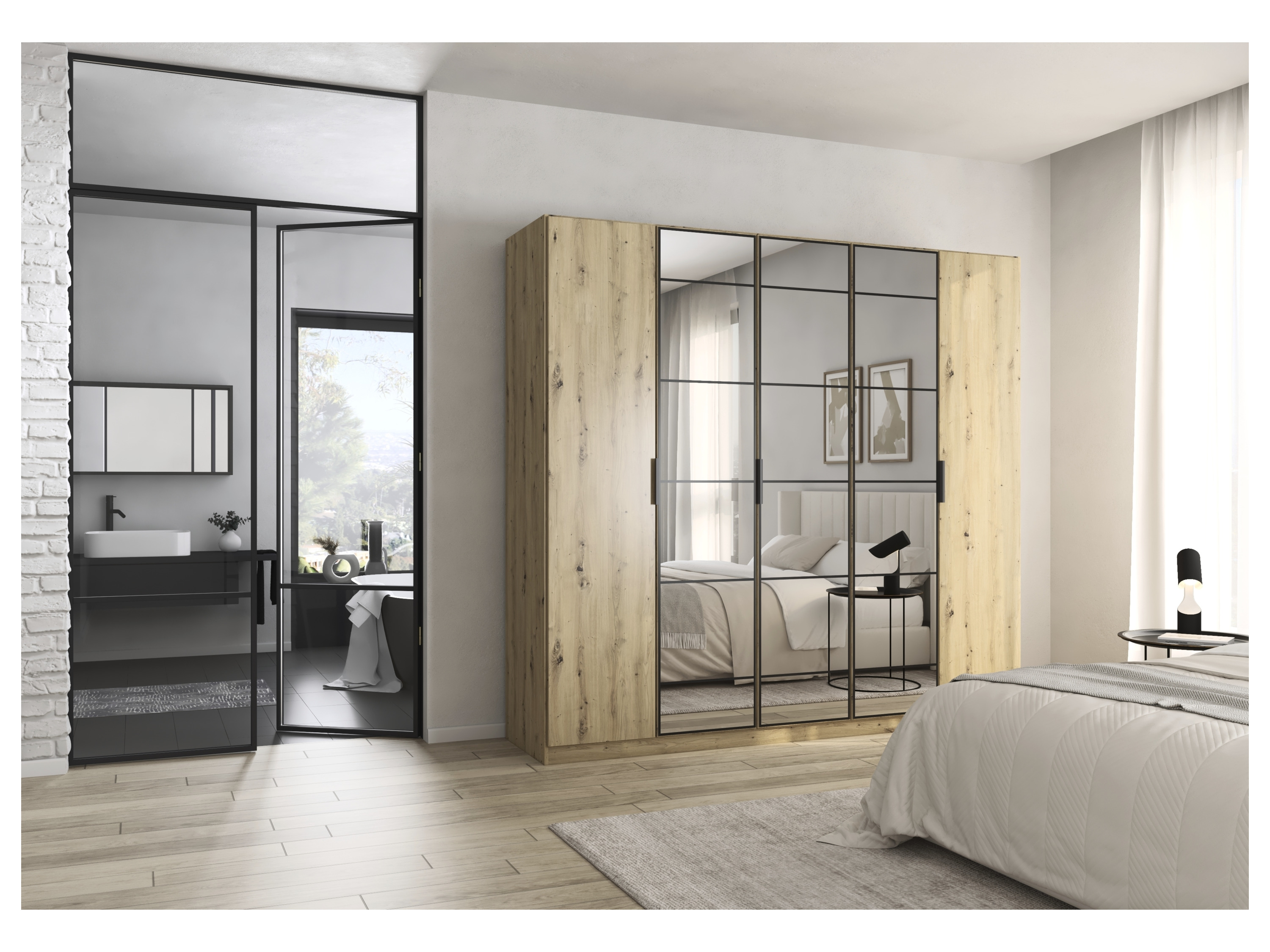 RAUCH ORANGE Acero Drehtürenschrank (Eiche Artisan, Breite 226 cm / Höhe 210 cm) – Bild 2 von 4