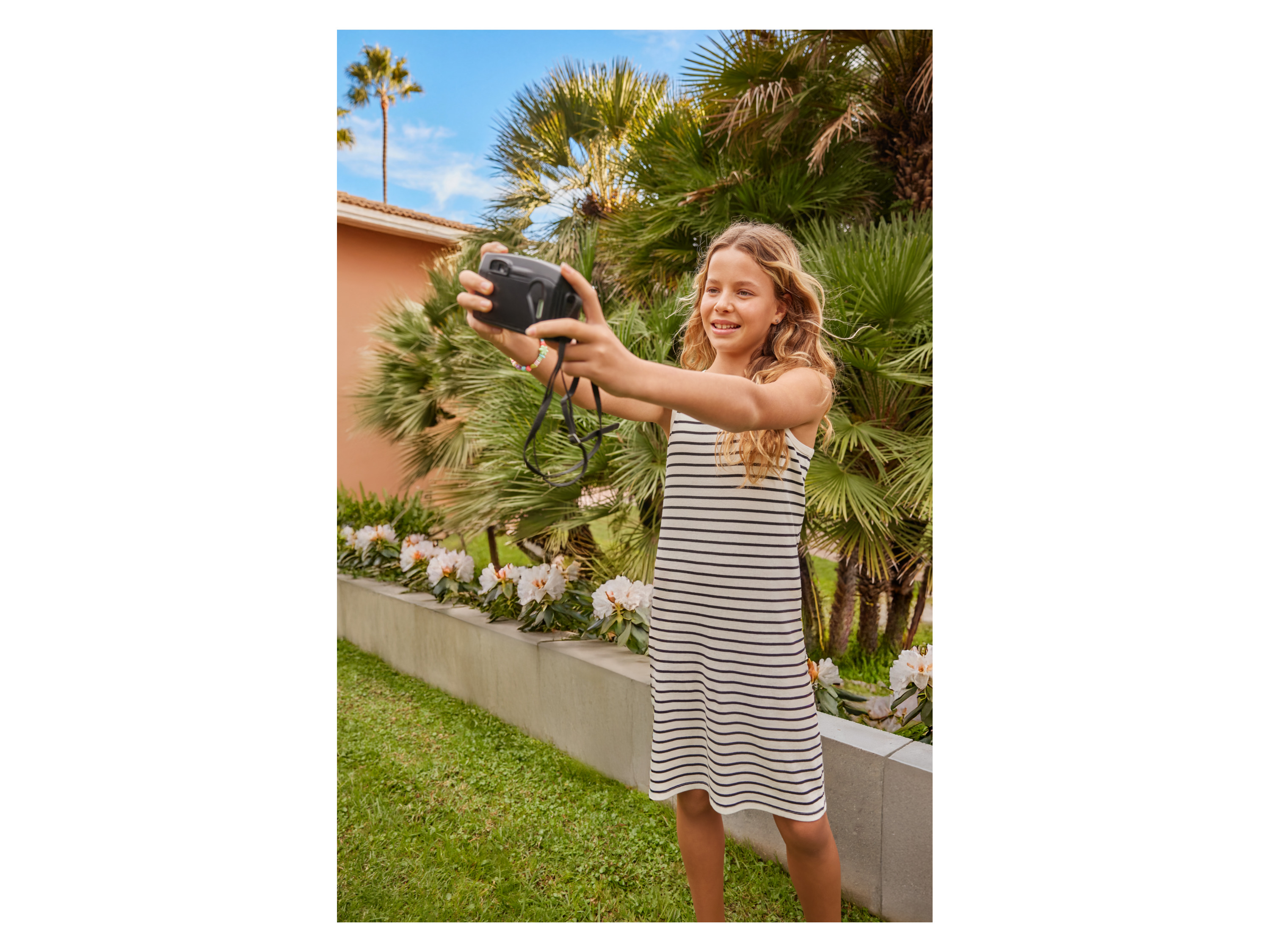 Thumbnail - Esmara Kids Geripptes Kleid (Streifen, 146/152)