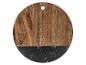 Rundes Sansibar Servierbrett aus Holz und schwarzem Marmor