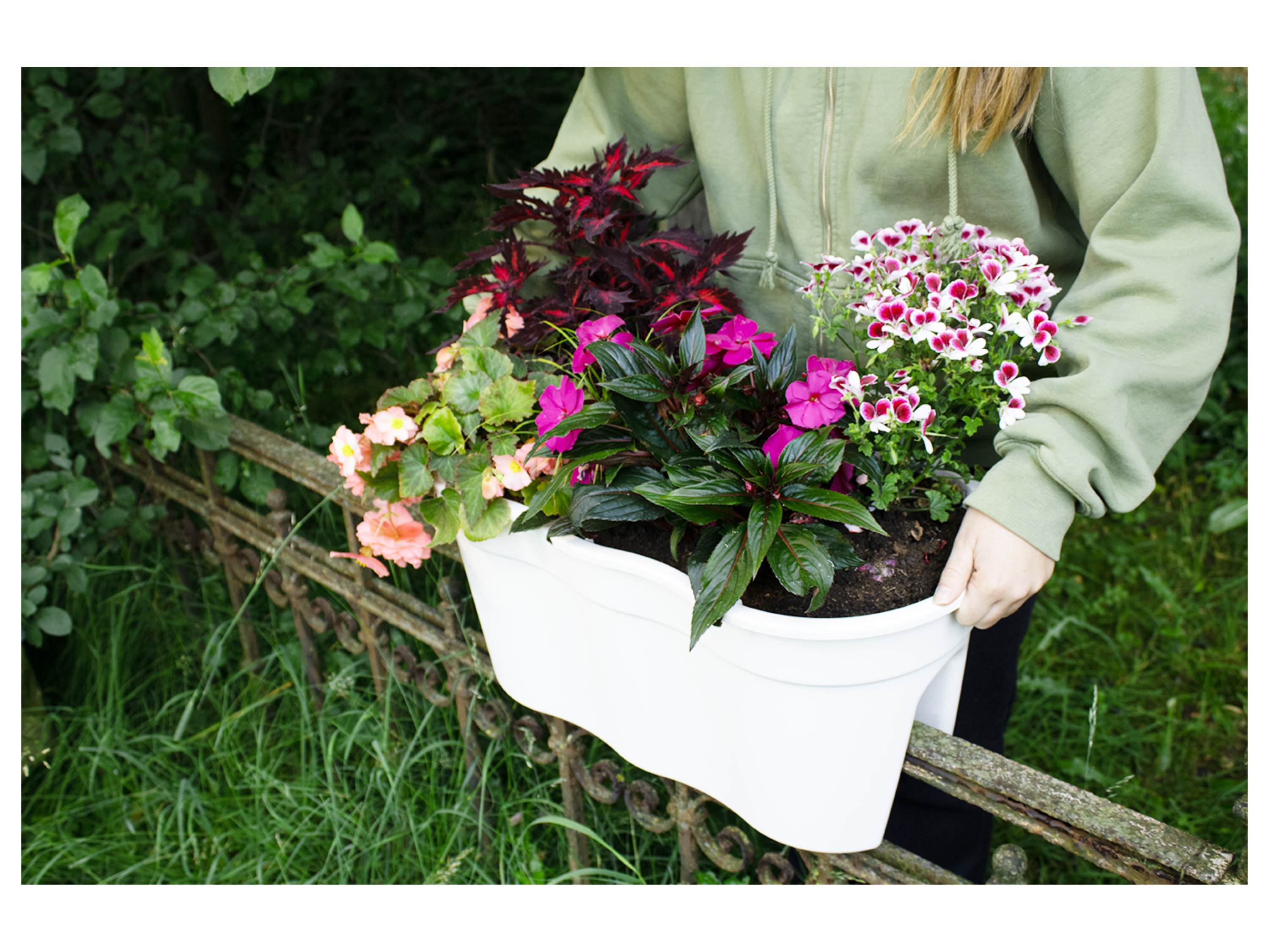 KHW Balkonkasten »Flowerclip XL«, 2er Set (Weiß) – Bild 2 von 4
