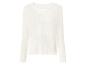 Weißes Damen-Langarmshirt mit Rundhalsausschnitt