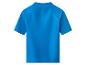 Blaues kurzärmeliges Kinder-T-Shirt, Rückansicht.