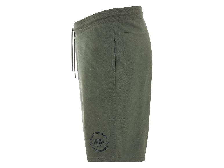 Olivengrüne Surf Rider Shorts, Sommer-Style.