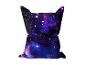 Ein Sitzsack mit Galaxie-Muster.