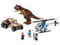 LEGO Jurassic World Set mit einem T-Rex, einem Hubschrauber und einem Geländewagen.