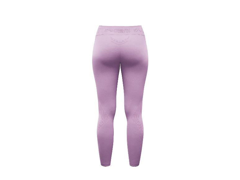 Lila Leggings mit 'CRIVIT' Logo.