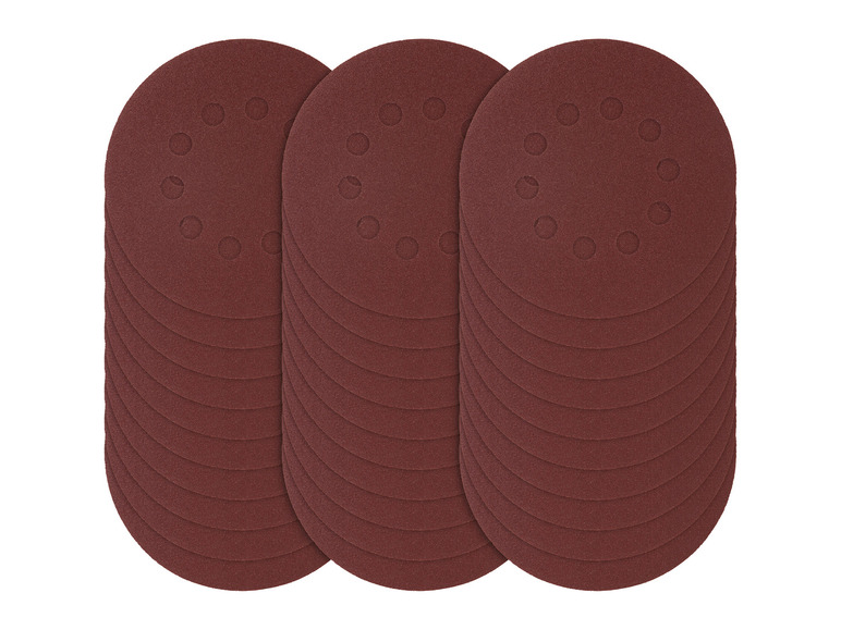 Drei Stapel Schleifpapier für eine Schleifmaschine.