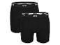 Zwei Paar schwarze Mexx Boxershorts mit weißem Logo am Bund.