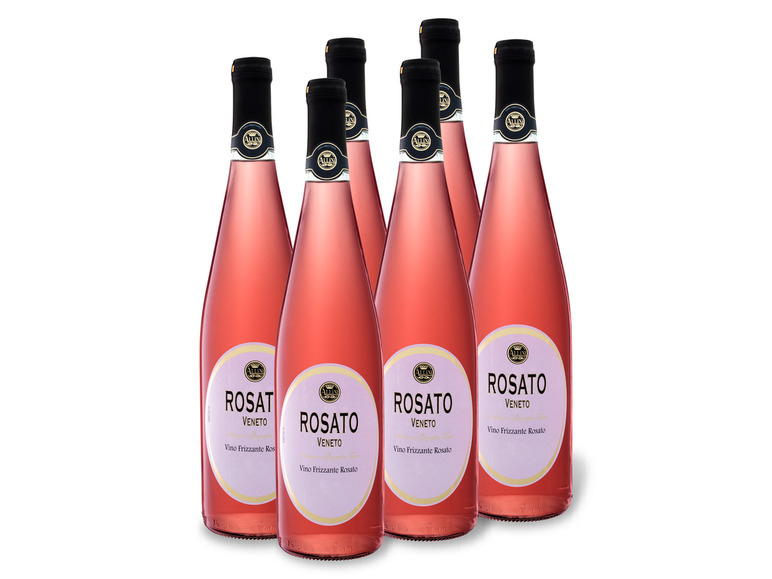Gehe zu Vollbildansicht: 6 x 0,75-l-Flasche Weinpaket Allini Rosato Veneto rosé IGT trocken, Perlwein - Bild 1