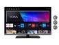 Ein JVC Smart-TV mit Streaming-Apps wie Netflix, YouTube und Amazon Prime Video.