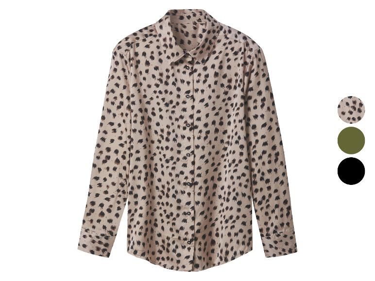 Langärmliges Hemd mit Leopardenmuster, mit drei Farboptionen.