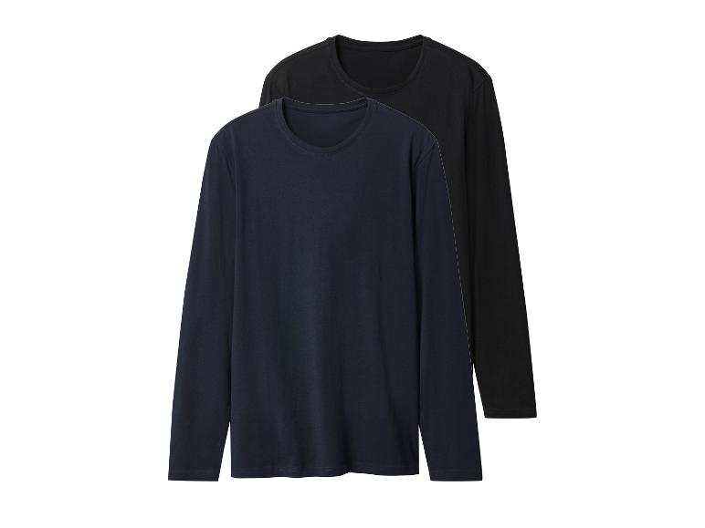 Zwei Langarmshirts, eines marineblau und eines schwarz.