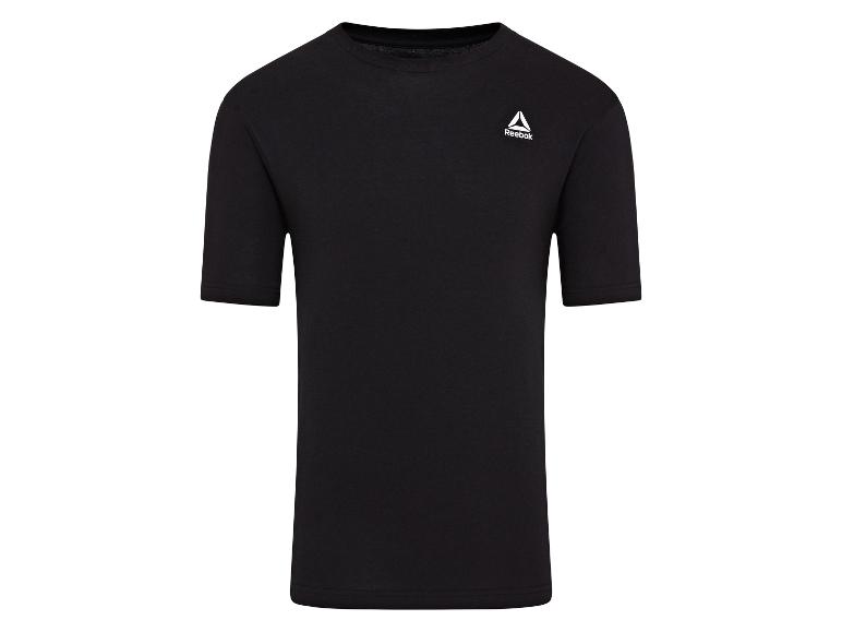 Schwarzes Reebok T-Shirt mit weißem Logo auf der Brust