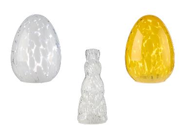 LIVARNO® Osterdekoration Glas Hase / Osterei LED