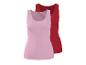 Gerippte Damen-Tanktops, eines rosa und eines rot