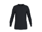 Schwarzes Herren-Langarmshirt mit Rundhalsausschnitt.