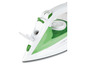 Weißes Bügeleisen mit grünen Akzenten.