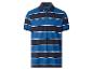 Herren-Kurzarm-Poloshirt mit blauen, marineblauen und weißen Streifen