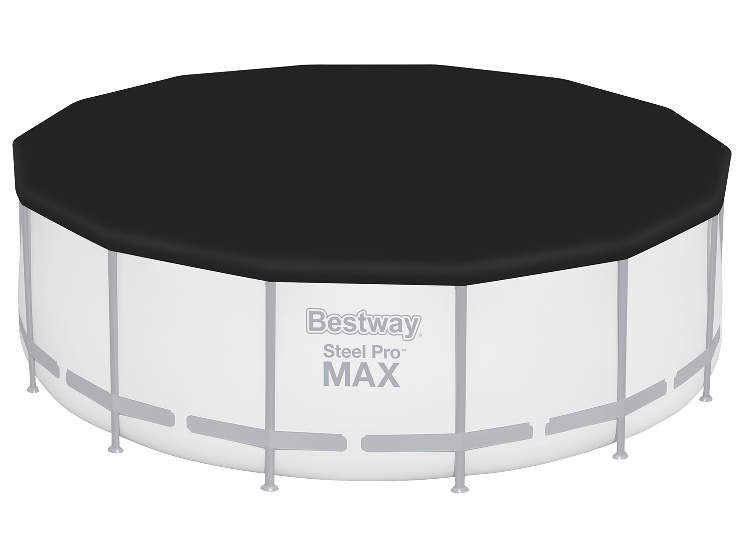 Bestway PVC-Abdeckplane, schwarz, für runde Pools (Ø 401 cm) | 06941607354780