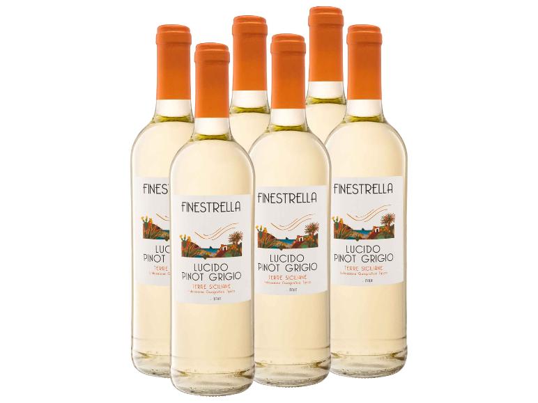 Sechs Flaschen Finestrellas Lucido Pinot Grigio Weißwein aus Terre Siciliane