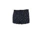 Dunkelblaue Boxershorts mit weißem Anker-Muster.