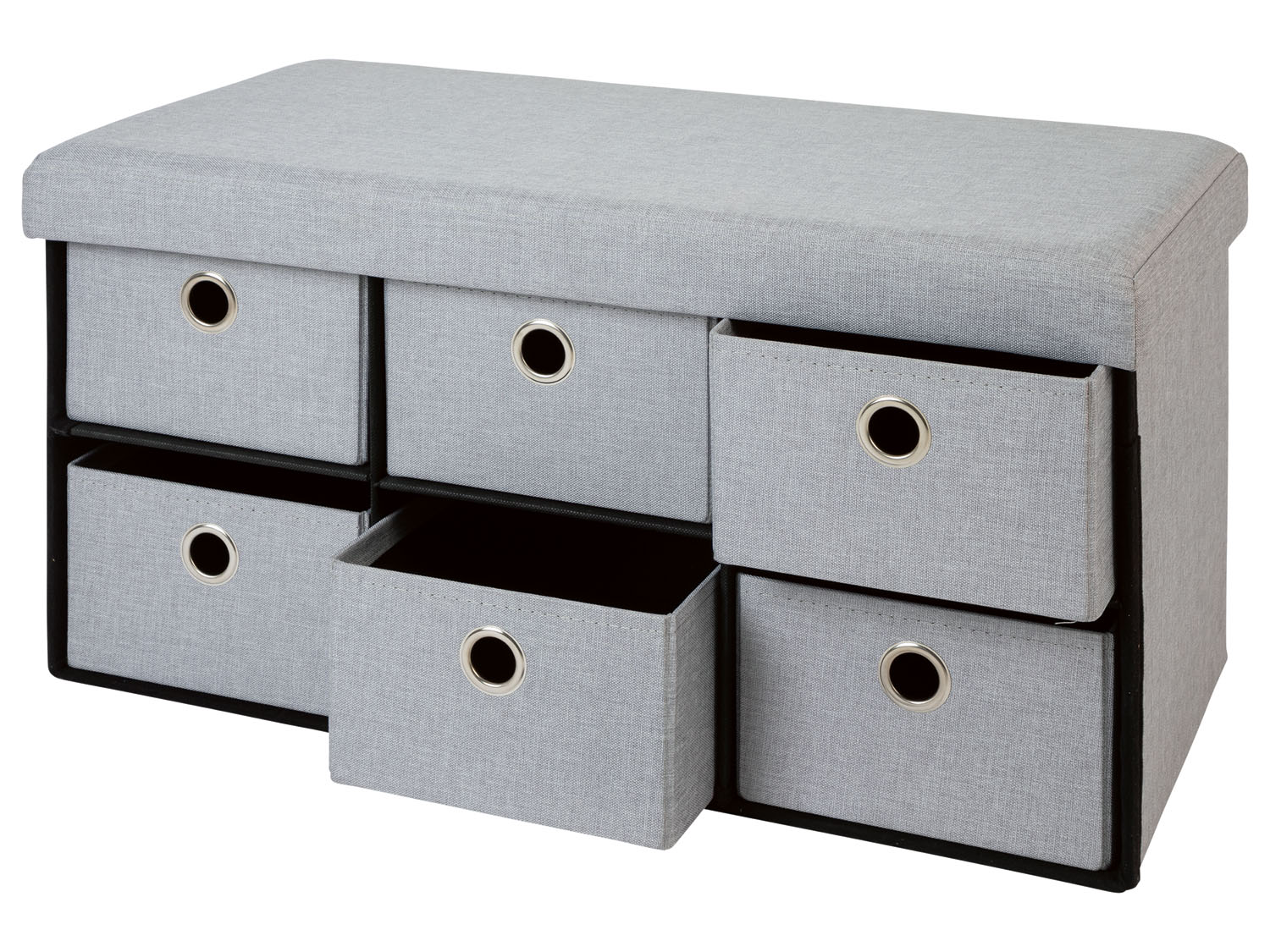 Thumbnail - LIVARNO home Sitztruhe faltbar mit 6 Fächern (Hellgrau)