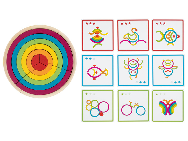 Gehe zu Vollbildansicht: Playtive Regenbogen Legespiel Blume / Kreis / Tangram / Hexagon - Bild 14