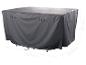 Dunkelgraue rechteckige Gartenmöbelabdeckung mit Maßen 200x160x90cm.