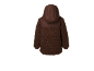 Braune Teddy-Fleecejacke mit Kapuze, von hinten gesehen.