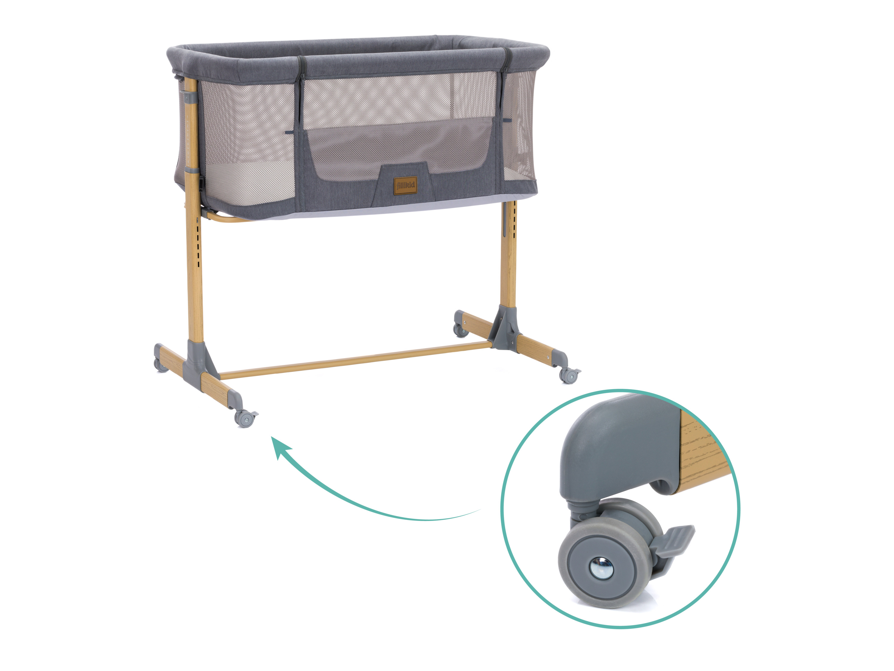 Thumbnail - Fillikid Beistellbett »Air« (Grau)