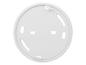 Ein weißer runder Deckel für einen Rauchmelder.