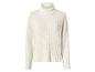 Weißer gerippter Rollkragenpullover für Damen.