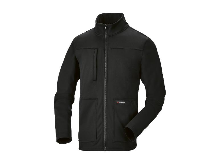 Schwarze Herren-Fleecejacke mit Reißverschluss und Taschen