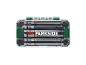 PARKSIDE® Bit-Set in einer transparenten Aufbewahrungsbox mit farbcodierten Bits.